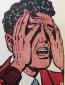 Comic book panel of man expressing horror avatar