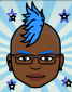 Sade with blue mohawk avatar