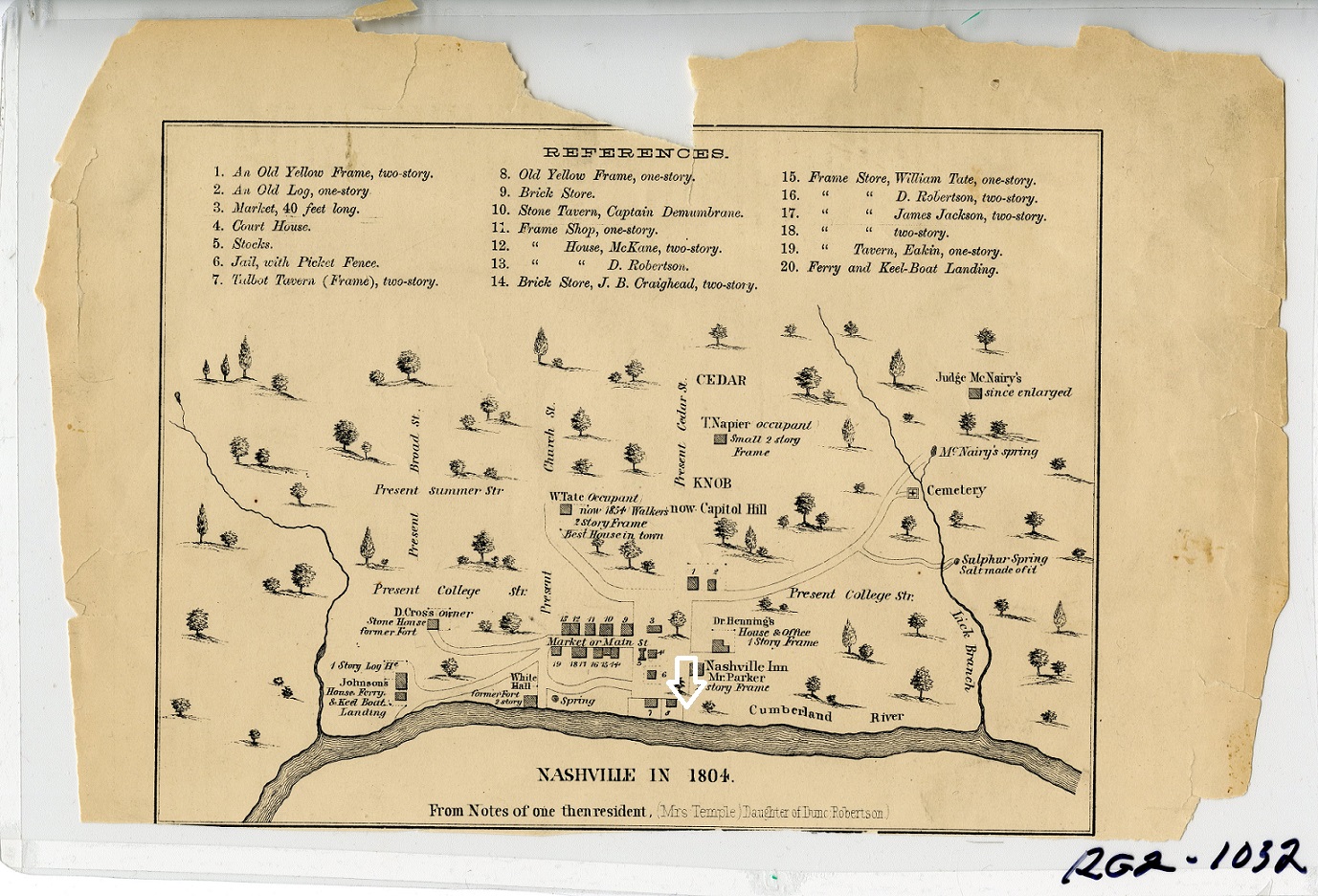 1804 map of Nashville
