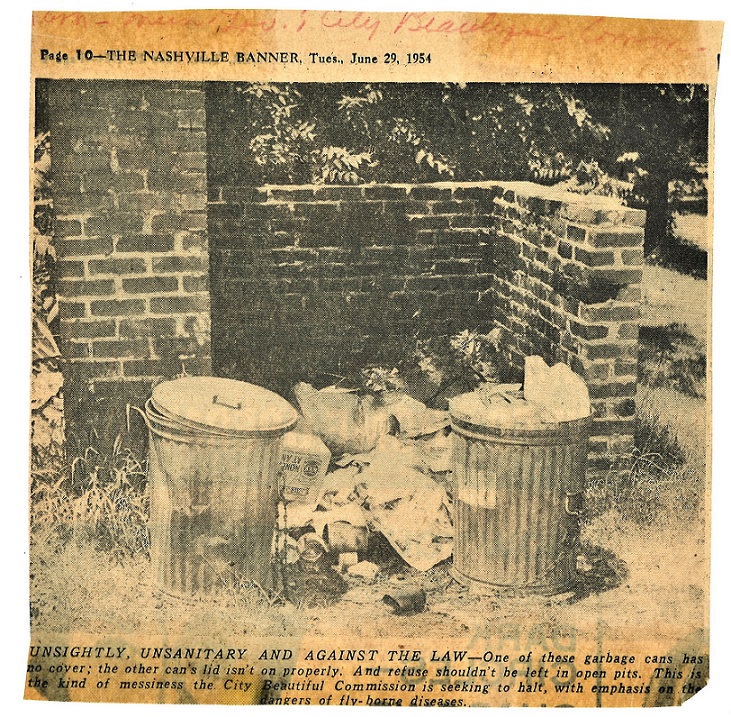Nashville Banner clipping from 1954