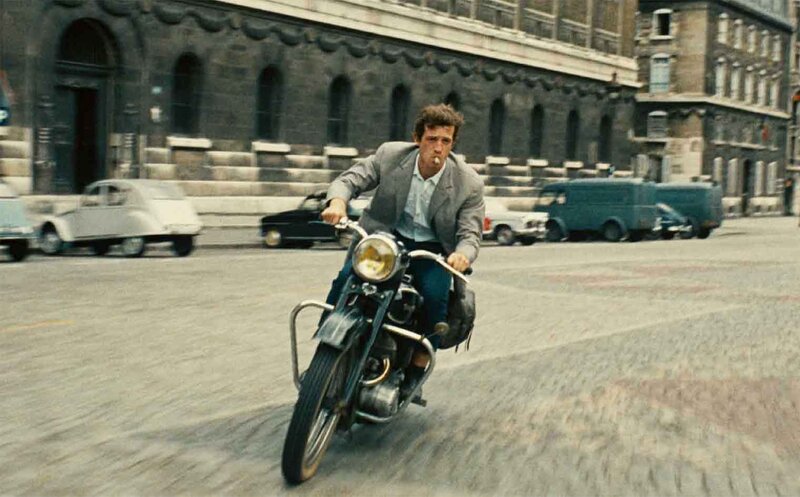 Belmondo on motorbike