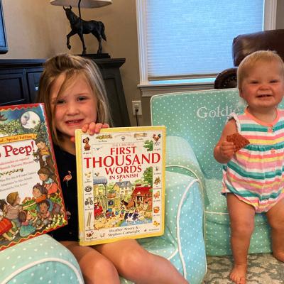 Poppy and Goldie love to read!