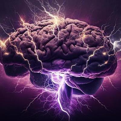 Brain Image with lightning 