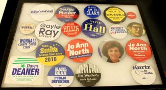 Various political buttons