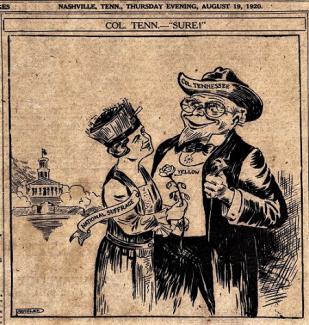 Evening Tennessean cartoon from August 19th, 1920