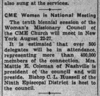 Nashville Banner clipping from 1939
