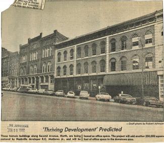 Tennessean clipping from 1982, showing 2nd Ave