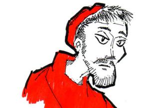 man wearing a red robe and hat